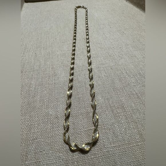 Italian 925 Sterling Silver & Gold-Tone Twisted Rope Chain – 18.5” - Picture 9 of 17